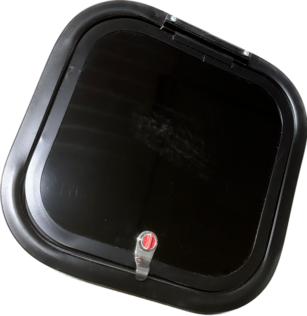 thumbnail image 2 of Lippert RV Black Cargo Access Door - 16x28 Inches For Camper & Motorhome With Keys 2 of 4