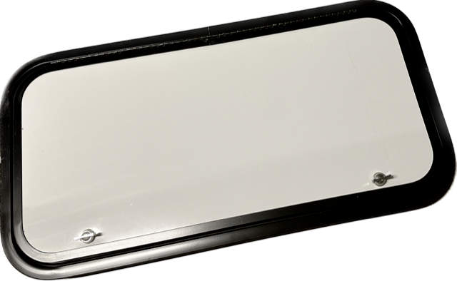 Lippert RV Black Cargo Access Door - 16x28 Inches For Camper & Motorhome With Keys