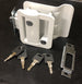 White RV Paddle Entry Door Lock Latch Handle Knob Deadbolt NEW Camper Trailer