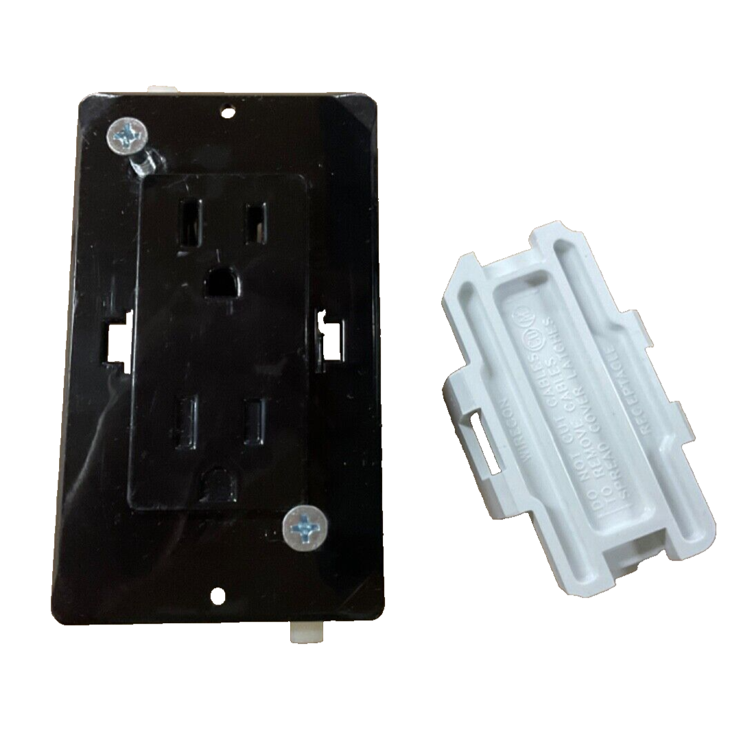 Wirecon Self-Contained Universal Single Receptacle Black 15A 125V RV-C