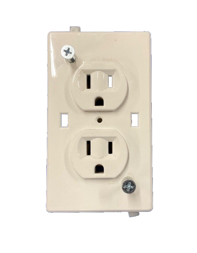 Wirecon Self-Contained Universal Duplex Receptacle White 15A 125V RV-C