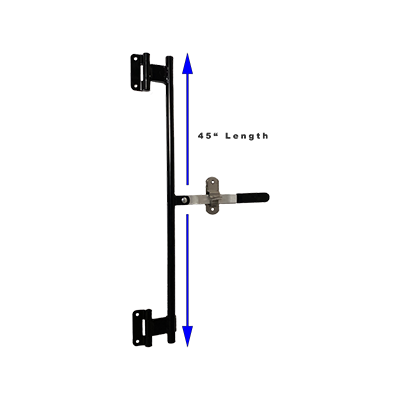 45" Aluminum Black Cargo Trailer Swing Door Hinged Cam Bar Lock Hasp Utility